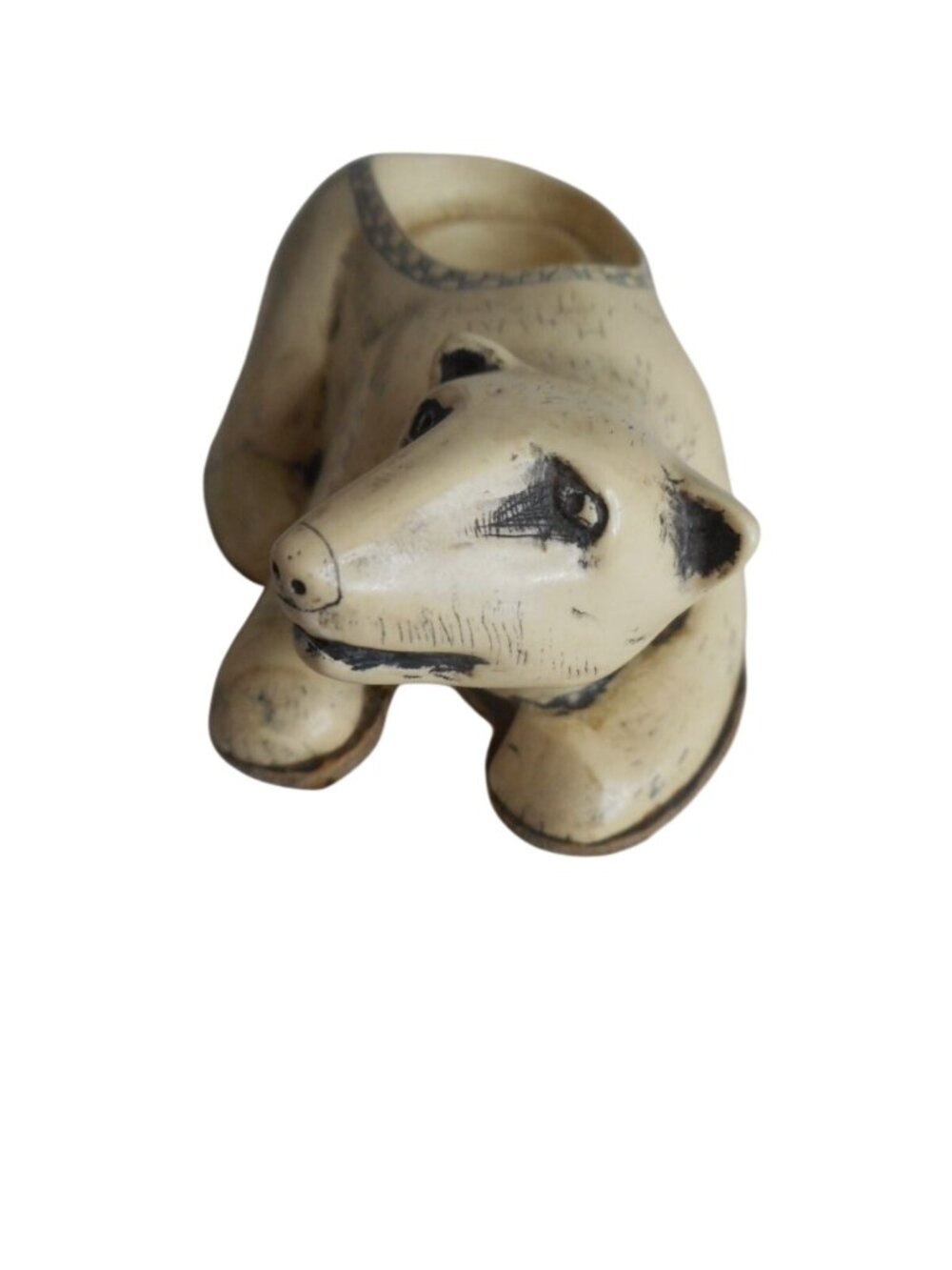 Comoy's of London faux scrimshaw polar bear Trinket box no lid Estate Find - Picture 2 of 8